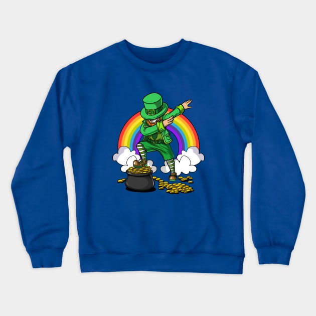 Dabbing Leprechaun Shirt St Patricks Day Gift Dabechaun Crewneck Sweatshirt by underheaven